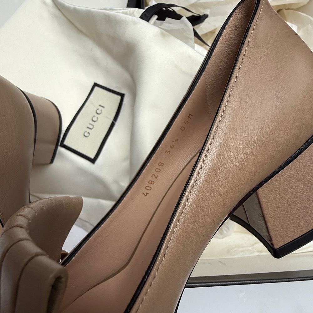 NWT Gucci Malaga Kid GG Marmont Fringe 50mm Loafer Pumps - Picture 15 of 16
